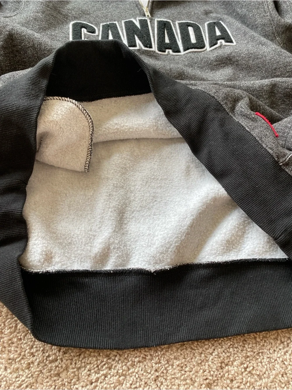 London 2012 Olympic Team Canada HBC 1/4 Zip Sweatshirt Mens XL Heather Black - Picture 8 of 11